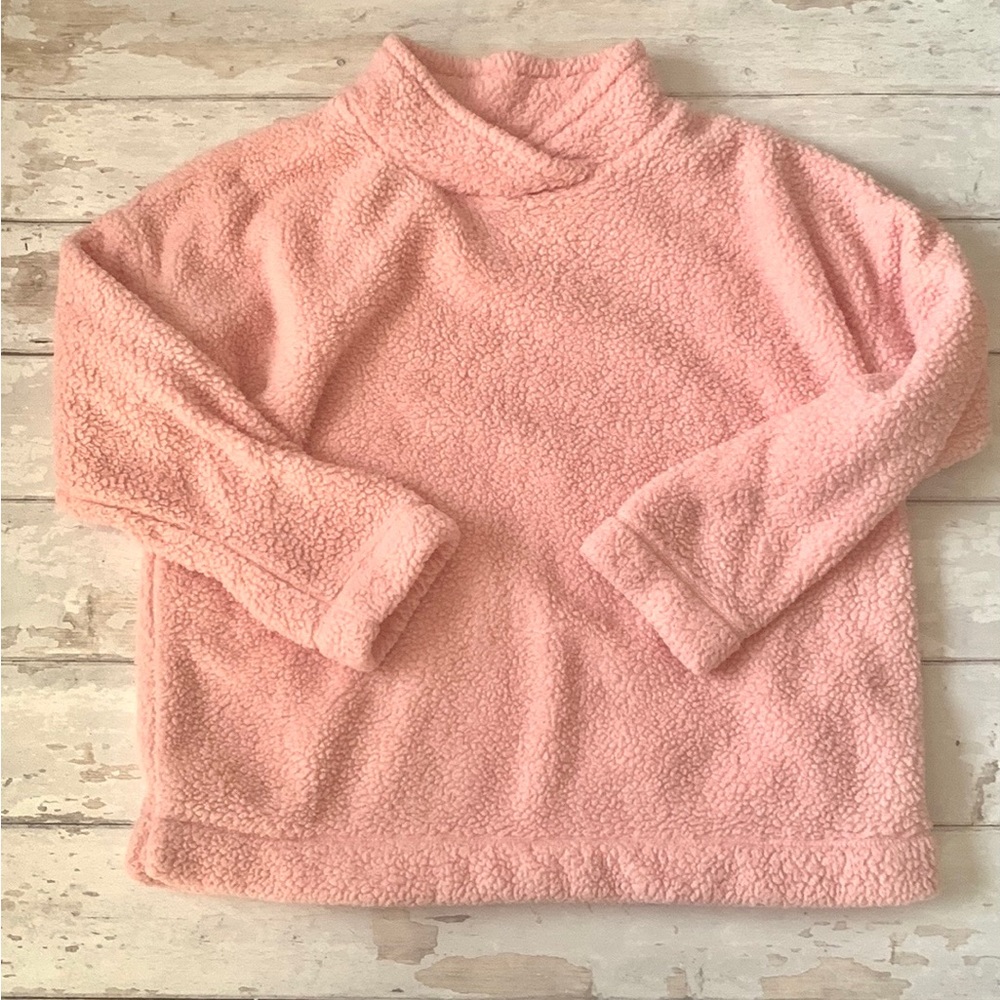 Jane & Bleecker Women’s M Pink Sherpa Cowl Neck Pullover Sweater Fleece Medium